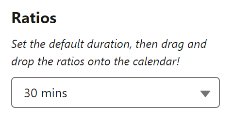Duration drop-down list