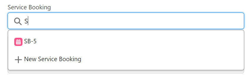 Service booking field