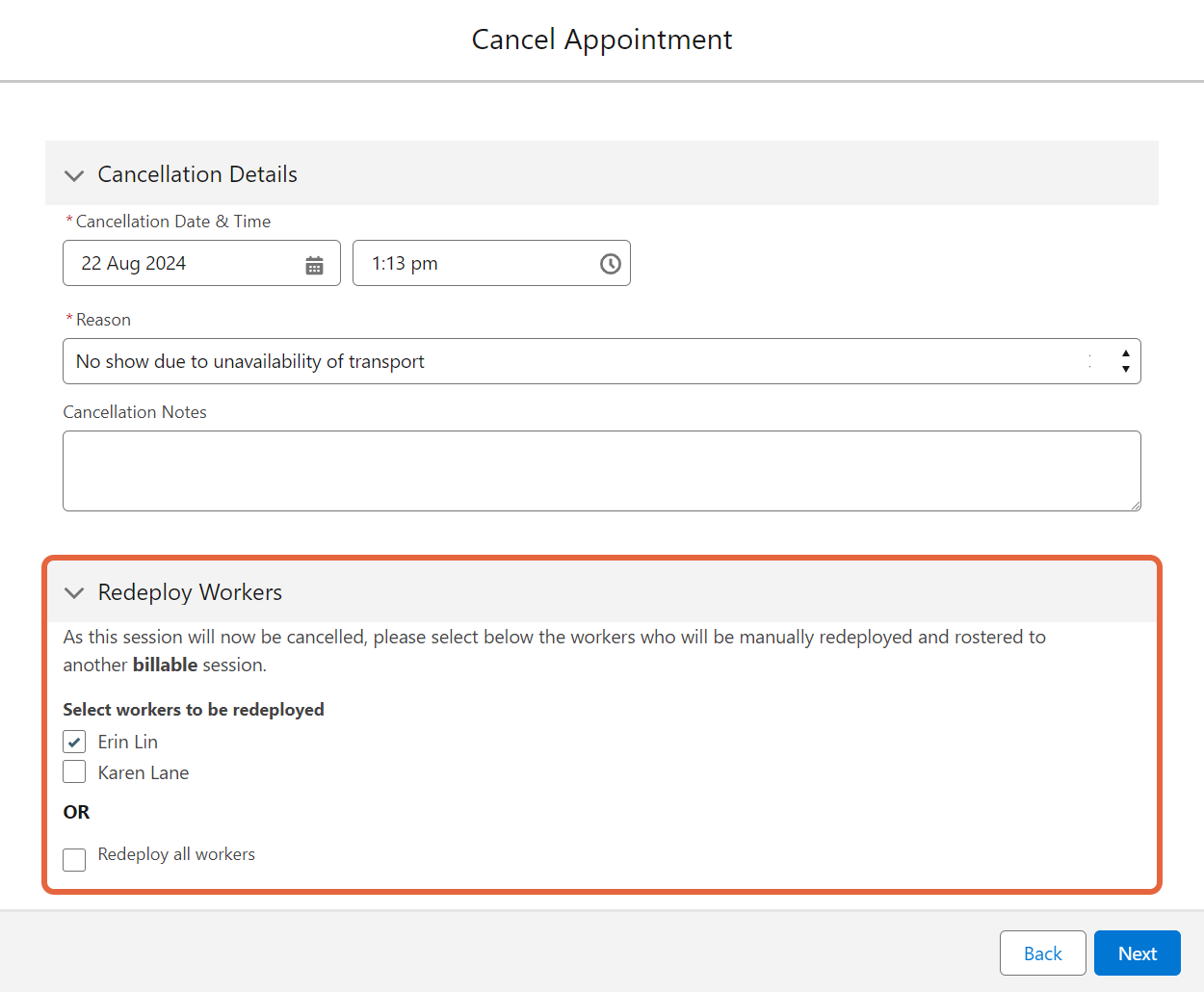 Cancellation redeploy workers options