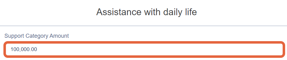 support category amount