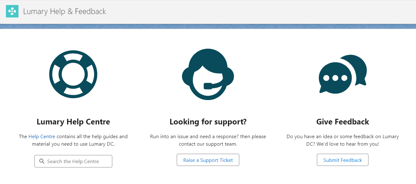 Help & Feedback screen