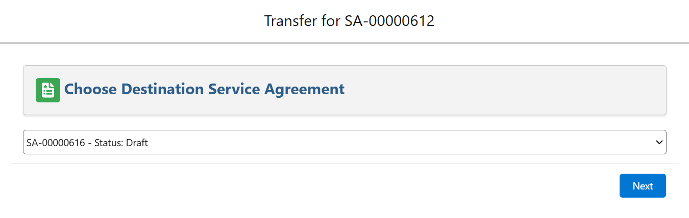 Destination service agreement field