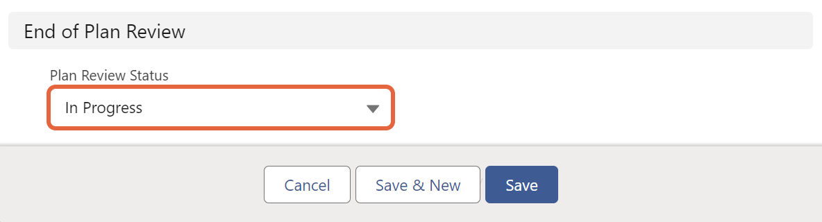 Plan Review Status field
