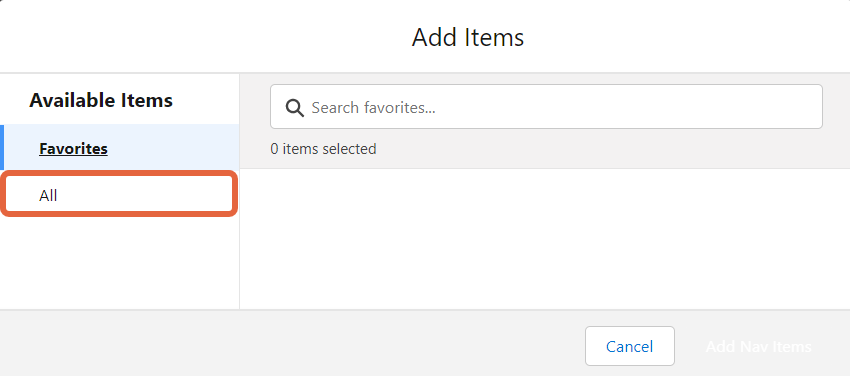 Select All in the left menu