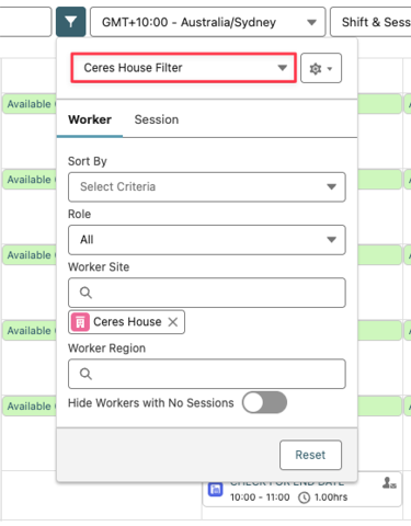 calendar filter