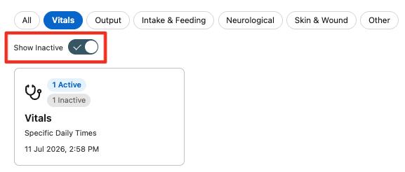 inactive schedule filter